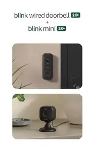 Blink Wired Doorbell 2k+ (All-New) And Mini 2k+ (Newest Model) — 2k Video Resolution, Enhanced Audio, In-Home Audible Alerts, Continuous Power (Black)