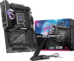 Msi Mpg z890 Carbon Wifi Gaming Motherboard (Support Core Ultra Series 2 Intel Processors, Lga 1851, ddr5, Pcie 5.0, M.2, Sata, 5gbps Lan, Usb Type-C, Wi-Fi 7, Bluetooth 5.4, Thunderbolt 4, Atx)