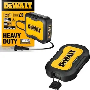Dewalt 4-Port Usb C Charger Block 100w & 10,000mah Power Bank