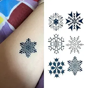 Small Cute Temporary Tattoo Snowflake Totem (Set Of 2)