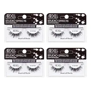 Ardell Studio Effects Wispies False Eyelashes - Custom-Layered Strip Wispy Lashes Design For Glamorous Eye Looks, 4 Pack