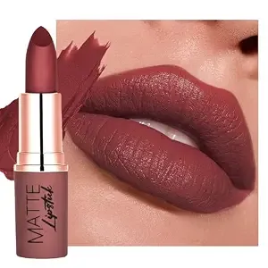 Matte Velvet Lipstick Long Lasting, Reddish Brown Cream Lipstick For Women