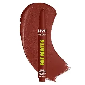 Nyx Professional Makeup Fat Matte Lipstick, Pigmented, Smoothing, & Non-Drying Lip Crayon, Long Lasting Lip Makeup, Vegan & Cruelty Free - Cocoa Cuddles (Red Brown)