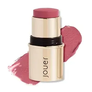 Jouer Blush & Bloom Cheek + Lipstick, Bare Rose - Hydrating Cream Blush Stick For Cheek And Lip Tint - Moisturizing Rose Hip And Squalane Oil Formula