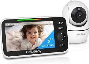 Hellobaby No Wifi Baby Monitor Camera And Audio hb6550, 5" Video Screen
