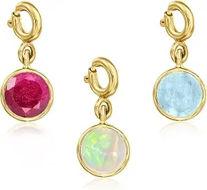 Ross-Simons May/Emerald - Round Birthstone Charm In 18kt Gold Over Sterling