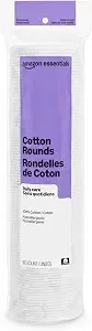 Amazon Essentials 100% Cotton Rounds, 100 Count (Previously Amazon Basics)