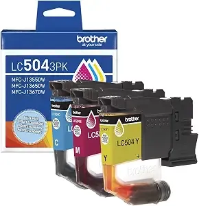 Brother Genuine lc5043pk Standard Yield Cyan, Magenta, And Yellow Ink Cartridges (For Use Inkvestment 1355, 1365, And 1367 Printers)