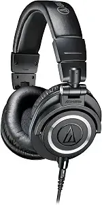 Audio-Technica Ath-m50x Professional Studio Monitor Headphones, Black, Professional Grade, Critically Acclaimed, With Detachable Cable