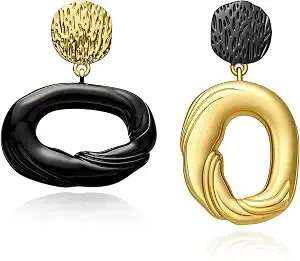 Cicy Bell Hoop Earrings For Women 18k Gold Plated Teardrop Huggie Earrings