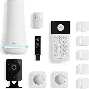 Simplisafe 12 Piece Wireless Home Security System W/Hd Camera - Optional 24/7 Professional Monitoring - No Contract - Compatible With Alexa And Google Assistant, White