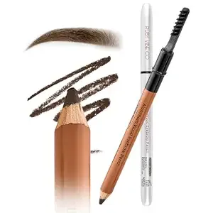 Ruby Vibe Co Waterproof Eyebrow Pencil, Aluminum Wood, Precision Tip