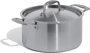 Made In Cookware - 6 Quart Stainless Steel Stock Pot With Lid - 5 Ply Stainless Clad - Professional Cookware - Crafted In Italy - Induction Compatible