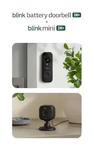 Blink Battery Doorbell 2k+ (Newest Model) And Mini 2k+ (Newest Model) — 2k Video Resolution, Enhanced Audio. Sync Module Core Included. 2 Cameras + Battery Doorbell 2k+ (Black)