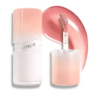 Hince Mirror Dew Gloss – High-Shine Mirror Finish Lip Gloss, Non-Sticky Moisturizing Glassy Lip Tint, Dewy Glow, Layered Color, Line Smoothing, Vegan, Korean Makeup (Nu Dew, 01)