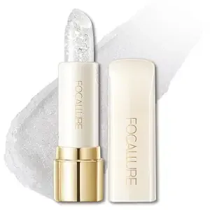 Focallure Shimmer Lipstick - Moisturizing, Creamy, Glitter Finish, Clear
