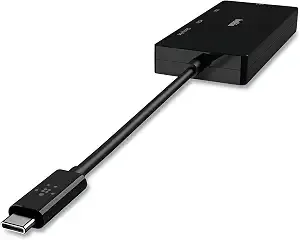 Belkin Usb-C Video Adapter, Displayport/Dvi/Hdmi/Usb-C/Vga, 4.33" Black