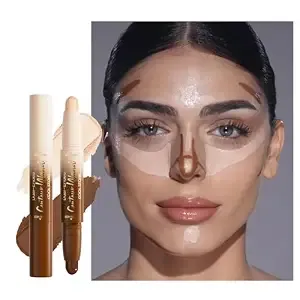 2in1 Dualend Contour Highlighter Stick,Waterproof Buildable Cream makeup02#