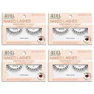 Ardell Naked Natural Lashes 422 - Natural Look False Eyelashes With Invisiband, Soft Volume Wispy Lashes Strip For Everyday Wear, 4 Pairs