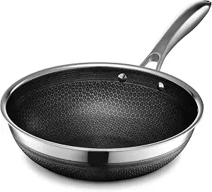 Hexclad 10" Hybrid Nonstick Wok, Dishwasher And Oven Safe, Induction-Ready