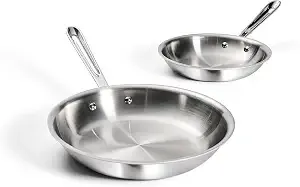 All-Clad d3 Stainless Steel, 2-Piece Fry Pan Set, Made In The Usa