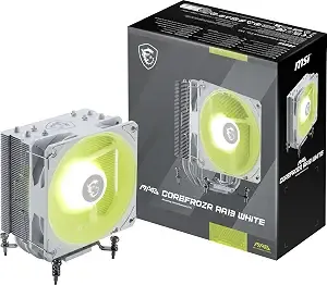 Msi Mag Corefrozr aa13 White - Argb Cpu Air Cooler - Lga 1700/1851 / am5/am4 Compatible - 120mm Argb Pwm Fan - Direct Touch Heat-Pipes - Pre-Applied Thermal Paste - White