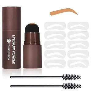 Young Vision Eyebrow Stamp Kit With 10 Eyebrow Stencils And 2 Brushes, 01