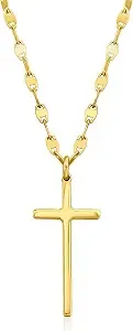 Ross-Simons Italian 18kt Gold Over Sterling Cross Necklace