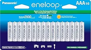 Panasonic Bk-4mcca16fa Eneloop Aaa 2100 Cycle Ni-Mh Pre-Charged Rechargeable Batteries, 16 Pack