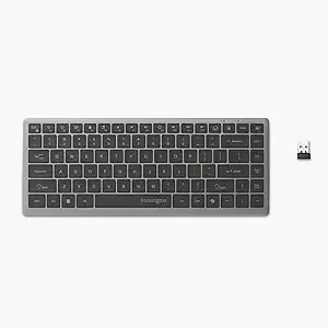 Kensington kb435 Wireless Compact Keyboard, Bluetooth & 2.4ghz Connection, Quiet Scissor-Switch Keys, Programmable, Copilot Hotkey, Compatible With Windows, Black (k75409na)