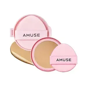 Amuse Seoul Dew Power Vegan Cushion Foundation Refill (03 Honey Refill) - Semi Glow, Full Coverage, Dewy Finish, Long Lasting, Lightweight, Smooth Radiant Skin, Vegan, Korean Beauty Makeup