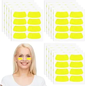 Cholemy 120 Pairs Eye Black Stickers, Glitter, Yellow
