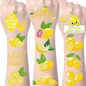 Lemon Summer Fruit Temporary Tattoos 200+ Party Decorations