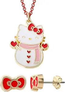 Hello Kitty Necklace And Earrings Set – Officially Licensed Jewelry