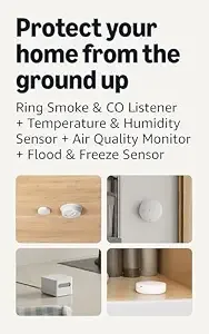 Ring Home Health Essentials Kit, Smoke, Co, Air Quality, Flood & Climate Monitoring For Protection Against Unseen Home Risks