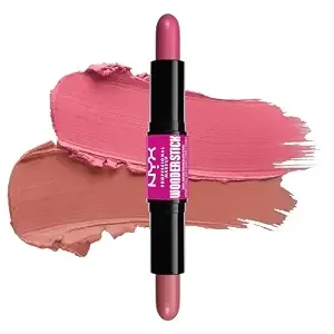 Nyx Professional Makeup Wonder Stick Blush With Hydrating Hyaluronic Acid, Dual-Ended Cream Blush Stick - Light Peach & Baby Pink