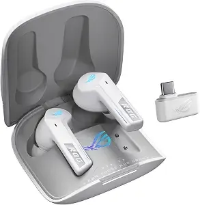 Asus Rog Cetra True Wireless Speednova Gaming Earbuds – Dual-Mode (Bt, 2.4ghz), Dirac Opteo, Bone-Conduction Ai Mic, Adaptive Anc, 46hr Battery, For Pc, ps5, ps4, Switch, Mobile, Rog Ally/X - White