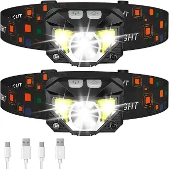 Lhknl Headlamp Flashlight, Lumen Bright Head Lamps Led Rechargeable Camping