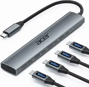 Acer Usb C Hub, 10gbps Type C Splitter With 4 Usbc 3.2 Port For Laptop