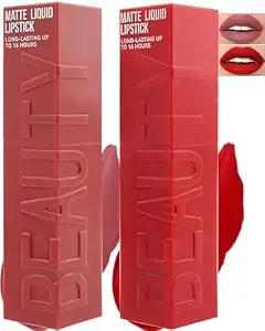 Ruby Red Lipstick Rose Pink Lip Stain Ink,Matte Lip Tint Gloss Long Lasting