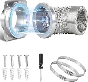 Magnetic Dryer Vent Connector Kit, 4-Inch Quick Connect With 3.3ft Hose