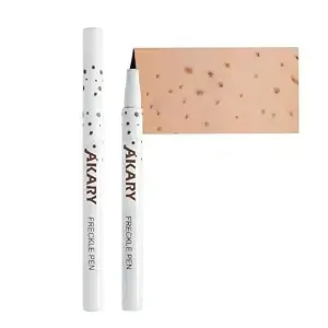 Akary Freckle Pen Professional Lifelike Face Concealer Point Out Natural Waterproof Longlasting Soft Artificial Freckles Fine Makeup Freckle Pen Life Face Decoration (#02 Natural Coffee)