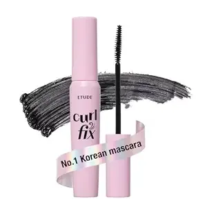 Etude Curl Fix Waterproof Mascara, Long-Lasting Curl, Black, 0.27 Fl Oz