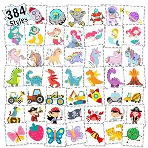 Partywind Mixed Styles Temporary Tattoos For Kids