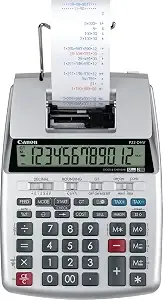 Canon p23-Dhv-3 Printing Calculator With Double Check Function, Tax Calculation, Currency Conversion, White