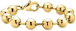 Ross-Simons Italian 10mm 14kt Yellow Gold-Plated Bead Bracelet