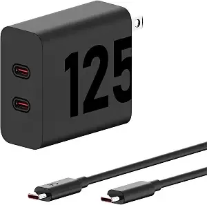 Motorola Turbopower 125w Duo Charger + 6.5a E-Marked 3.3ft Usb-C Cable