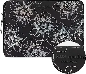 Kate Spade New York Puffer Laptop Sleeve 14" - Hollyhock Iridescent Black