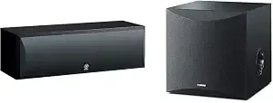 Yamaha Ns-sw100bl 10 Inch Powered Subwoofer & Ns-c210bl Center Channel Speaker Bundle