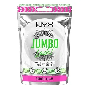 Nyx Professional Makeup Jumbo Lash! Vegan False Eyelashes, Up To 12hr Wear, Reusable Fake Lashes - Fringe Glam